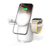 Magnetico Stazione di Ricarica per iPhone, Caricatore Wireless per iPhone 17e/Air/17 Pro/17 Pro Max/17/16/15/14/13, per Apple Watch Ultra 3/2, SE 3/2/11/10/9/8/7, Airpods, SwanScout 707M (No Adapter)