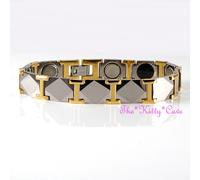 Magnetico Tungsteno RSI, Artrite Sollievo Rodio & 24K Placcato Oro Bio Bracciale