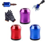 Magnetizer & Demagnetizer Tool Set, Universal Magnetic Screw Ring for 1/4 Inch Hex Screwdriver Bits, Removable Alloy Screwdriver Head Magnetizer Demagnetizer Tool For DIY Repair and Woodworking (3-C)