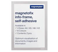 Magnetofix - Cornice autoadesiva, formato A4, 2 pezzi, colore: Argento