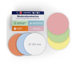 Magnetoplan 111151810 - Schede di moderazione rotonde, assortite, 500 Pezzi