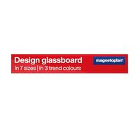 magnetoplan 13400006 - Lavagna magnetica in vetro, 100 x 600 mm, colore: Rosso intenso