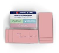 magnetoplan Biglietti per presentazione, rettangolari, 200 x 100 mm, 500 pezzi, biglietti di comunicazione in rosa, per riunioni e presentazioni, certificati FSC e imballati senza plastica