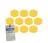 magnetoplan Ergo - Magneti medi, diametro 30 x 8 mm, 10 pezzi, colore giallo oro, forte forza adesiva di 0,7 kg, per frigorifero, lavagna, lavagna magnetica