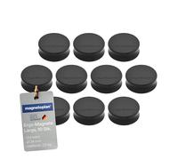 magnetoplan Ergo - Magneti per lavagna bianca, 10 pezzi, 34 x 12,5 mm, colore: Nero