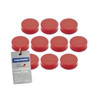 magnetoplan Ergo - Magneti per lavagna bianca, 10 pezzi, 34 x 12,5 mm, colore: Rosso