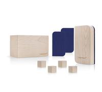 magnetoplan Lavagna bianca Essentials Kit Wood Series, pratico set con organizer per lavagna, cancellatrice magnetica con feltro di ricambio e 4 calamite di design, certificato FSC