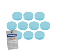 magnetoplan Magneti Ergo Medium | Ø x H 30 x 8 mm | 10 pezzi, colore blu bambino | estrema forza adesiva di 0,7 kg | per frigorifero, lavagna, lavagna magnetica