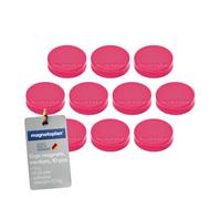 magnetoplan Magneti Ergo-Medium, 10 pezzi, rosa | Estrema forza adesiva di 700 g, diametro x altezza 30 x 8 mm, per frigorifero, lavagna bianca, lavagna magnetica e tutte le