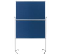 Magnetoplan pieghevole lavagna Moderation feltro con piedini pieghevoli, con ruote girevoli Ruote Chiudibile 120 x 150 cm blau