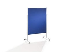 Magnetoplan pieghevole lavagna Moderation feltro con piedini pieghevoli, con ruote girevoli Ruote Singolo 120 x 150 cm blau