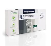 magnetoplan Set di schede di comunicazione "Grey", 20 x 10 cm, cartoncini bianchi in 5 livelli di grigio, 120 g/m², 250 pezzi in carta FSC, senza plastica