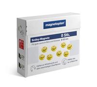 Magnetoplan Smilies 16671 Magneti, 8 Pezzi, Diametro da 20 mm, Giallo