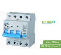 ETTROIT Interruttore Magnetotermico Differenziale 3P+N 10A 6KA 300mA 380V Occupa