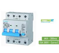 ETTROIT Interruttore Magnetotermico Differenziale 3P+N 25A 6KA 300mA 380V Occupa