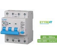 ETTROIT Interruttore Magnetotermico Differenziale 3P+N 50A 6KA 300mA 380V Occupa