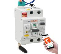 Magnetotermico Differenziale WiFi 2P 63A 30mA Tipo A RCBO con Riarmo | Cavi inclusi, controllo remoto WiFi, riarmo automatico, protezione magnetotermica e differenziale, alta immunità