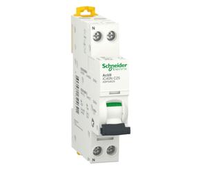 Magnetotermico Schneider Acti9 1P+N 25A 6KA C 1M IC40N A9P54625
