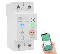 Magnetotermico WiFi Tuya Smart Interruttore Smart WiFi 63A 80-300V AC Interruttore su Guida DIN Controllo Vocale Misurazione Dell'energia Sovratensione Sovracorrente Protezione (Versione inglese)