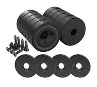 Magnetpro 12 pezzi magneti 10 KG forza 20 x 7 mm con foro e capsula, magnete al neodimio con base in acciaio svasato con viti e 12 cuscini in acciaio (Pianoforte Nero)