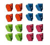 Magnetpro Clip di Metallo Magnetico Multicolore da 16 Pezzi, Clip Magnetica da Muro Nota Lavagna per Lavagna Bianca