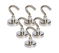 Magnetpro Gancio magnetico 28 kg Potenza di aspirazione eccellente Magneti al neodimio potenti Magnetici per porte, armadi, soffitti, accessori, accessori industriali (6 pezzi)