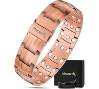 MagnetRX® Bracciale Magnetico Uomo Tripla Forza in Rame Puro 99,9% - Elegante Bracciale Rame Uomo con Chiusura di Sicurezza Regolabile e Strumento di Misura Incluso (Legacy)