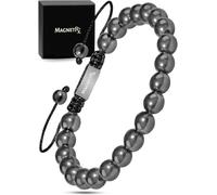 MagnetRX® Bracciale Magneticoin Ematite - Elegante Braccialetto Magnetico Regolabile - Realizzato a Mano (Modello Classic)