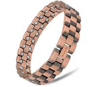 MagnetRX® Bracciale Rame Uomo e Bracciale Magnetico Uomo Terapeutico in Rame Puro - Braccialetto Regolabile con Strumento di Misura Incluso (Modello President)