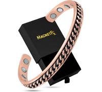 MagnetRX Braccialetto magnetico in rame, efficace braccialetto in puro rame per uomini e donne, bracciale magnetico regolabile (intarsio a catena barbazzale)