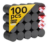 Magnets adesivi - Ferrite Magnetic - 100 pezzi - Round Disc Magnets - Strong Sticky Backing - Ceramic Magnets Ideal for Projects, Kitchen - 0,7 x 0,12
