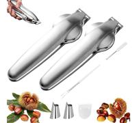magnetspiele Taglia Castagne a Croce, Apri Castagne, Schiaccia Castagne in Acciaio Inox, Multifunzione Taglio Coltello per Castagne, Nut Cracker Sheller Noce per Gli Utensili da Cucina (2)