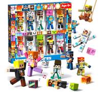 Magneverse Set da 20 Pezzi Personaggi Magnetici, 10 Personaggi Snodabili con Cubi Magnetici, Compatibili con Blocchi Magnetici da Costruzione, Gioco Educativo STEM per Bambini dai 6 Anni