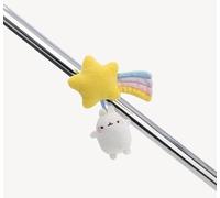 MagNICI 62213 Stella cadente con Molang, Peluche con calamita, aderisce a superfici Metalliche, lavagne magnetiche e Manici della Borsa diventando Un Compagno di Viaggio, 5 cm, Bianco