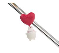 MagNICI Cuore di Peluche con MOLANG 5cm Bianco - Peluche con calamita - Animale Magnetico per frigoriferi, lavagne, Oggetti in Metallo e Molto Altro Ancora, Ottima Idea Regalo