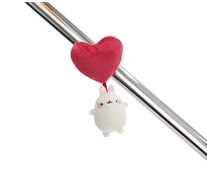 MagNICI Cuore di Peluche con MOLANG 5cm Bianco - Peluche con calamita - Animale Magnetico per frigoriferi, lavagne, Oggetti in Metallo e Molto Altro Ancora, Ottima Idea Regalo