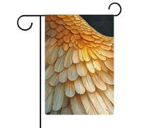 Magnifica bandiera da giardino con ali piumate per vacanze stagionali in iuta su entrambi i lati, 32 x 47 cm