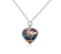 Magnifica collana con urna per ceneri, impermeabile, a forma di cuore, con kit di riempimento, catena regolabile da 70,1 cm, gioiello per la cremazione, regalo di simpatia per gli amanti degli animali