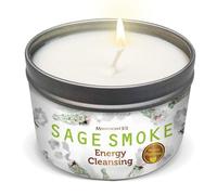 MAGNIFICENT 101 candele con sbavature di fumo di salvia bianca pura a lunga durata | 6 Oz - Bruciatura di 35 ore | Candela in cera di soia completamente naturale biologica e senza paraffina