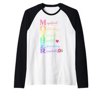 Magnificent Mom Mother Appreciation Citazione Design Maglia con Maniche Raglan