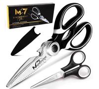Magnifiche forbici da cucina, resistenti, per uso in cucina, con coperchio e regalo, forbici da cucina in acciaio inox, forbici da cucina con impugnatura morbida, per tagliare carne