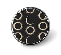 Magnifiche spille e fermagli con motivo eclissi solare per uomo e donna, porta distintivi rotondi per vestiti, borse, zaini e cappelli
