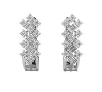 Magnifici cerchi Marvel in argento sterling 925 | Placcatura in argento n. Pietra: 34 Dimensioni gemma: 0,01-0,07 mm | Peso: 0,89 crt Forma: rotonda e baguette | 5,178 grammi | •W_00023