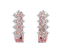 Magnifici cerchi Marvel in argento sterling 925 | Placcatura in oro rosa | N. pietra: 34 | Dimensioni gemma: 0,01-0,07 mm | Peso: 0,89 crt | Forma: rotonda e baguette | 5,178 grammi | R_00023