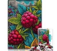 Magnifici puzzle di lamponi da 1000 pezzi per adulti, difficili da completare ma divertenti e spiritosi, regalo di compleanno, regali, arte murale (75x50cm)