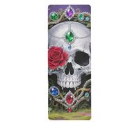 Magnifico gioiello Carnevale Scheletro sottile tappetino da yoga antiscivolo per casa palestra stampato, antiscivolo, caldo asciugamano yoga con borsa per il trasporto tapete para ejercicio 180,3 x 66