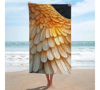 Magnifico telo mare con ali piumate in microfibra senza sabbia, grandi asciugamani da doccia multiuso assorbente per bagno piscina 130 x 80 cm