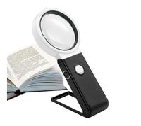 Magnifier Light Hands Free - USB Rechargeable 25X Foldable Magnifying Glass for Close Work | Adjustable LED Desktop with Stan, Reading Jewelry Craft Nail for Trimming Detail Tasks