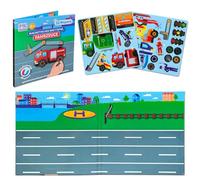 MAGNIKON - Gioco magnetico per veicoli con 32 magneti, giocattolo per attività motorie, gioco per viaggiare con diversi puzzle magnetici, libro magnetico a partire da 3