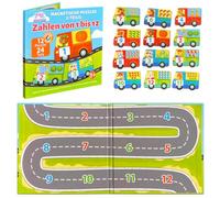 MAGNIKON - Puzzle magnetico per bambini, per imparare i numeri da 1 a 12 | Puzzle magnetico, 2 pezzi, puzzle per bambini, gioco educativo, attività per bambini per viaggiare, puzzle per bambini